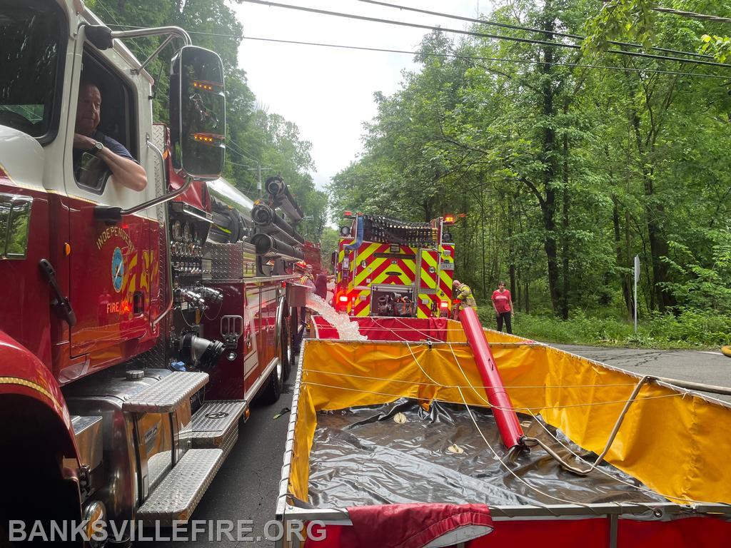 BIFD operating at a structure fire, mutual aid to Stamford