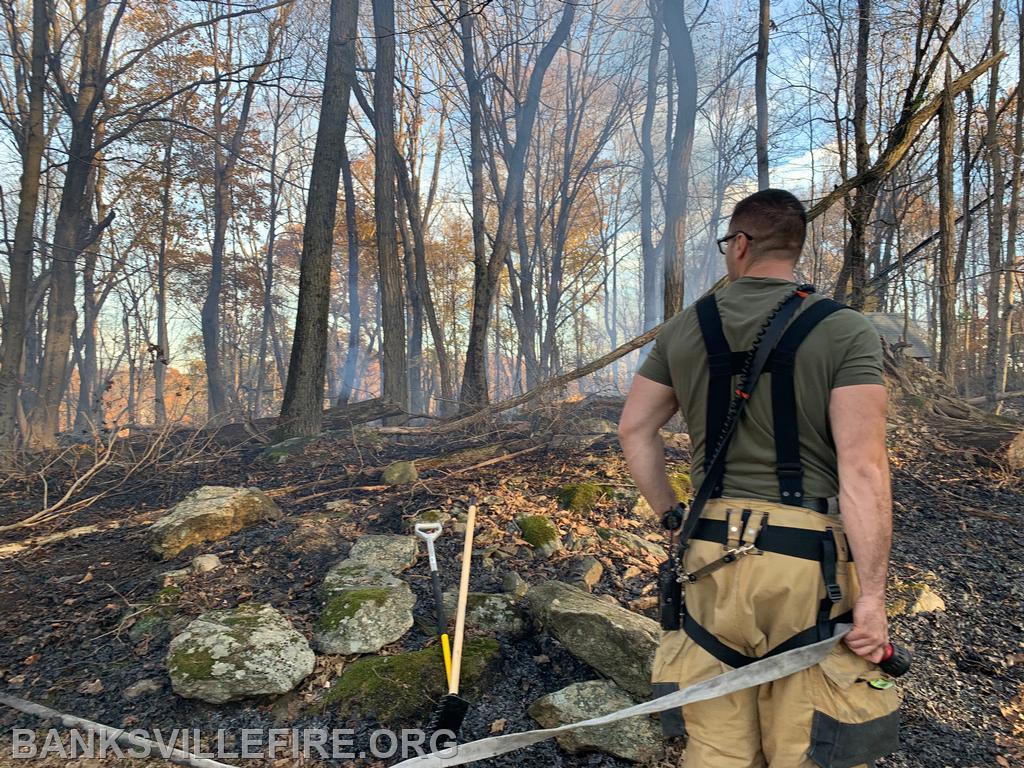 BIFD operating at a brush fire, mutual aid to Mt Kisco