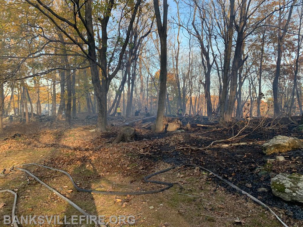 BIFD operating at a brush fire, mutual aid to Mt Kisco