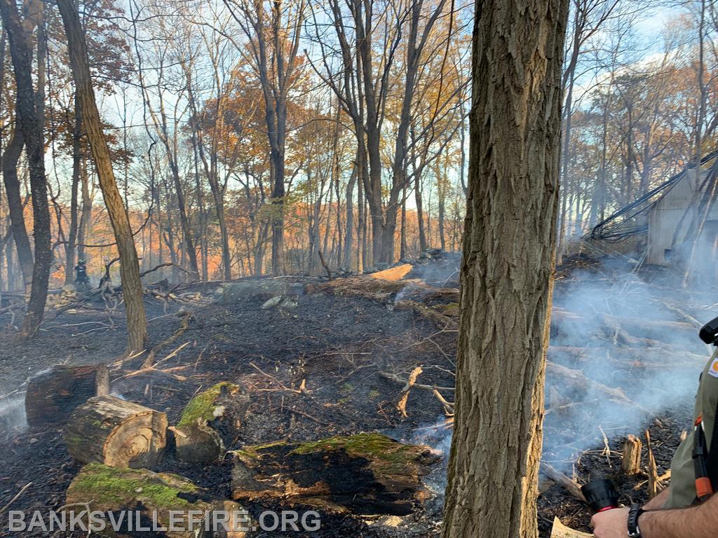 BIFD operating at a brush fire, mutual aid to Mt Kisco